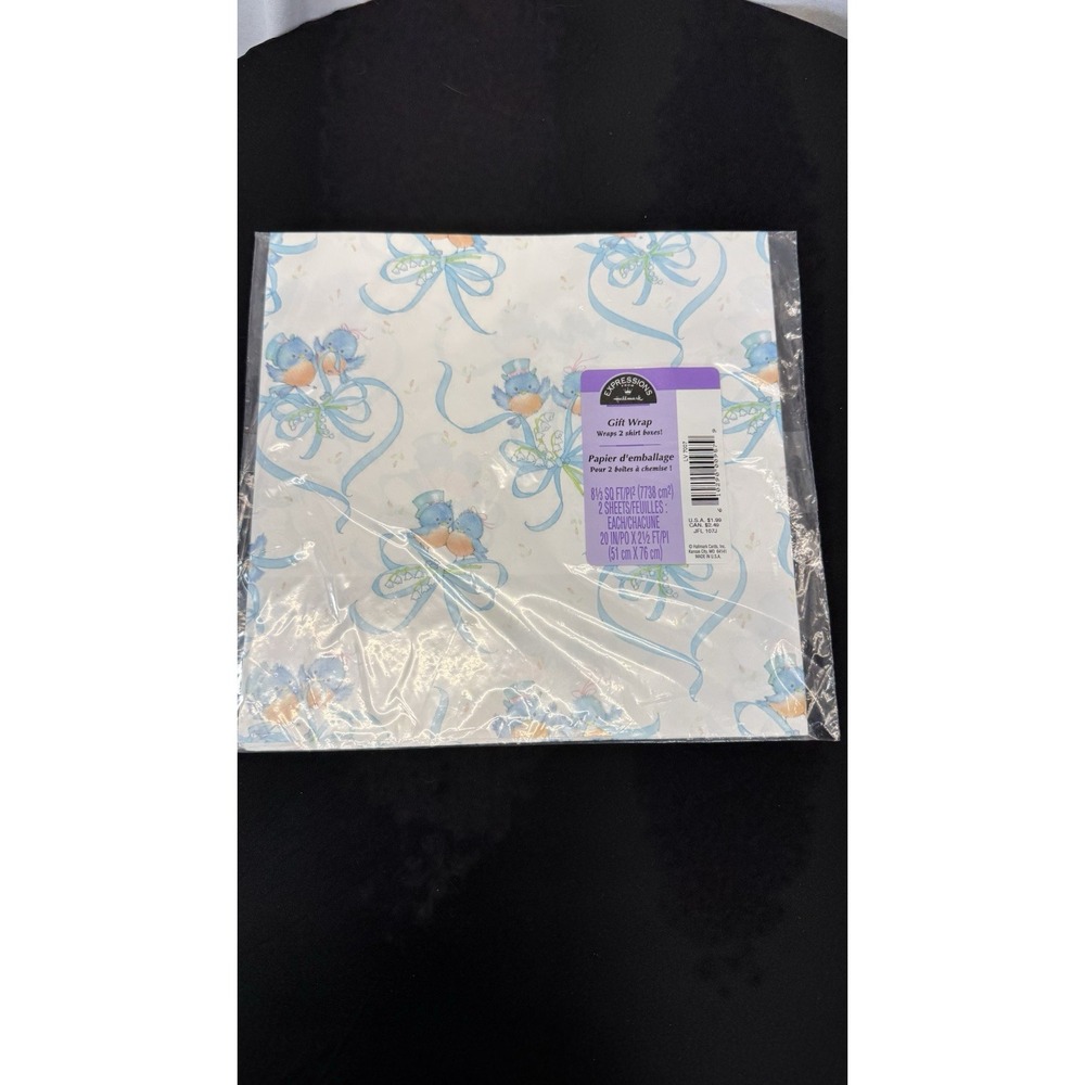 Vintage Hallmark Wrapping Paper - Bluebirds‎